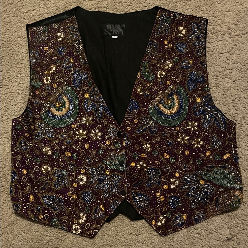 Vintage Embroidered Vest with Colorful Patterns. Whimsigoth inspired
